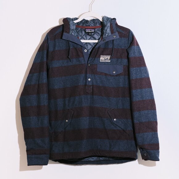 Patagonia Men’s Reclaimed Wool Pullover Hoodie – Striped, Size XS - Picture 1 of 5